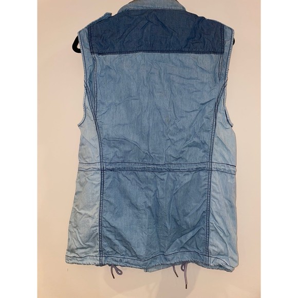 KAI-AAKMANN blue chambray zipper vest with hood - Picture 3 of 4